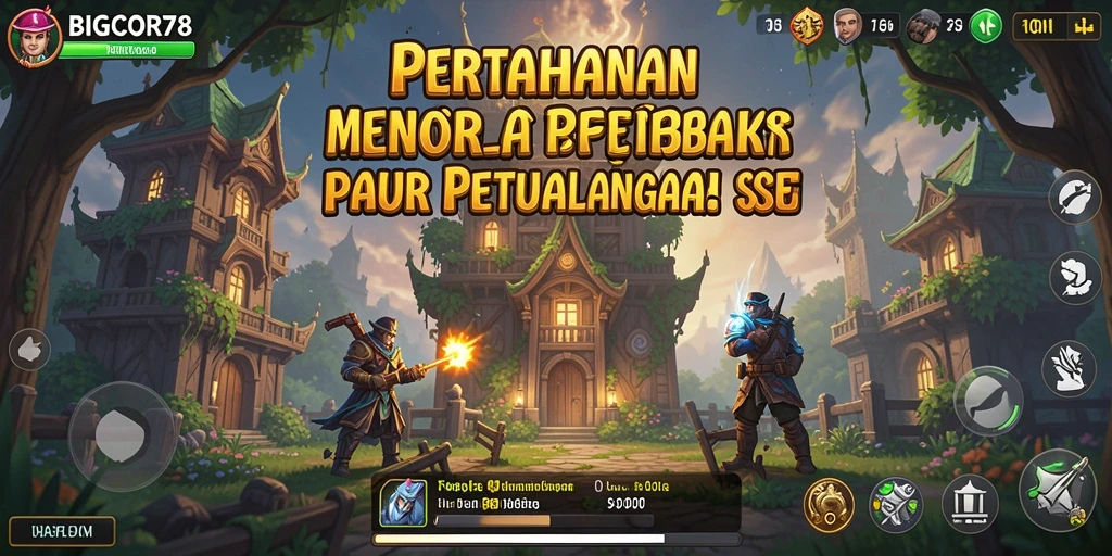 Screenshot gameplay BIGCOR78 menampilkan aksi mendebarkan Tower Defense.