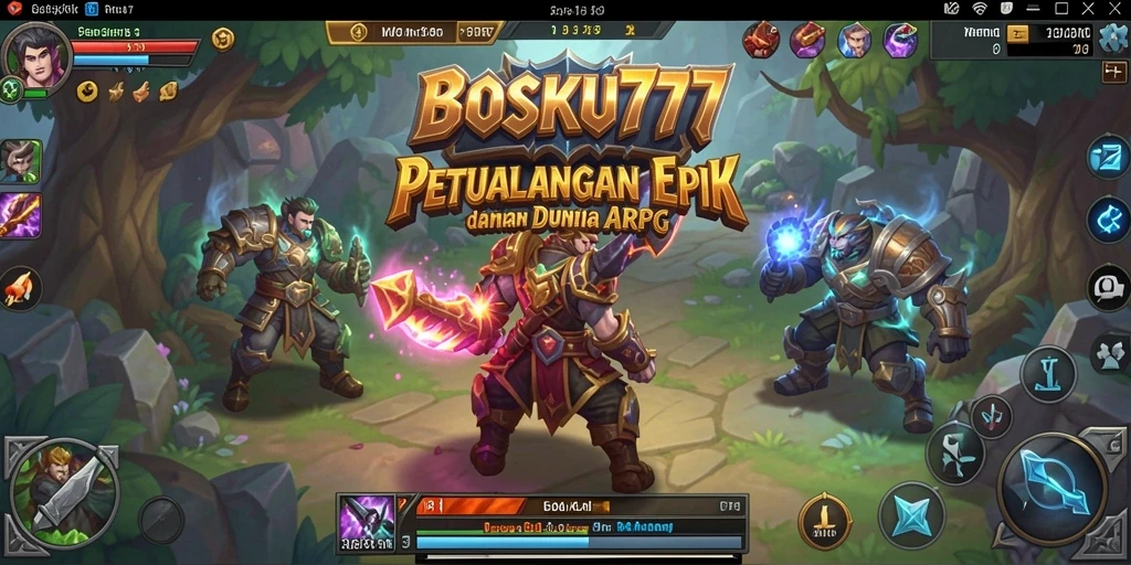 Tampilan gameplay epik dalam petualangan ARPG BOSKU777.