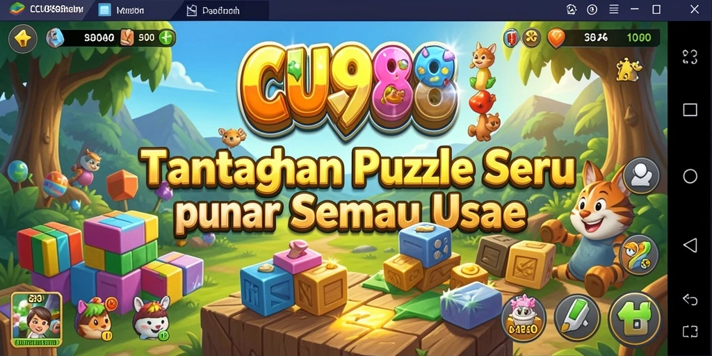 Tampilan utama aplikasi CU888 dengan gameplay teka-teki yang menarik.
