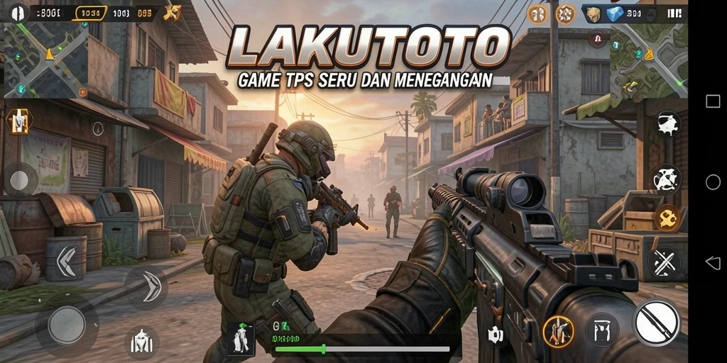 Tangkapan layar utama LAKUTOTO menunjukkan aksi menegangkan dalam pertempuran TPS.
